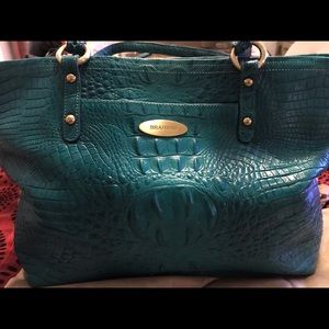 Brahmin Turquoise Leather Handbag